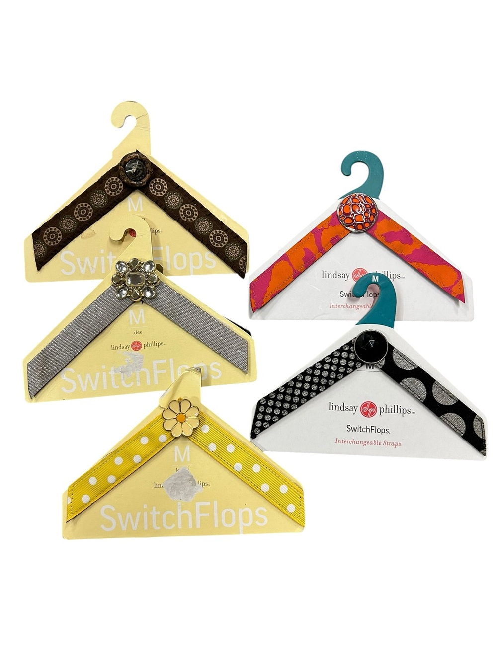 Lindsay Phillips Switchflops Medium Bands Accessory for Flip Flops EUC lot of 5